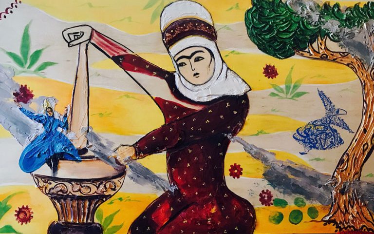 Ilustración mística inspirada en la Sūrat al-Kahf, Rābi‘a al-‘Adawiyya y Rosalía, símbolo del encuentro entre fe y arte contemporáne